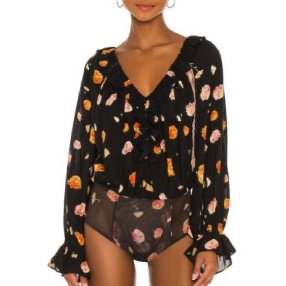 NWT FREE PEOPLE Intimately Printed Bodysuit - Picture 2 of 15